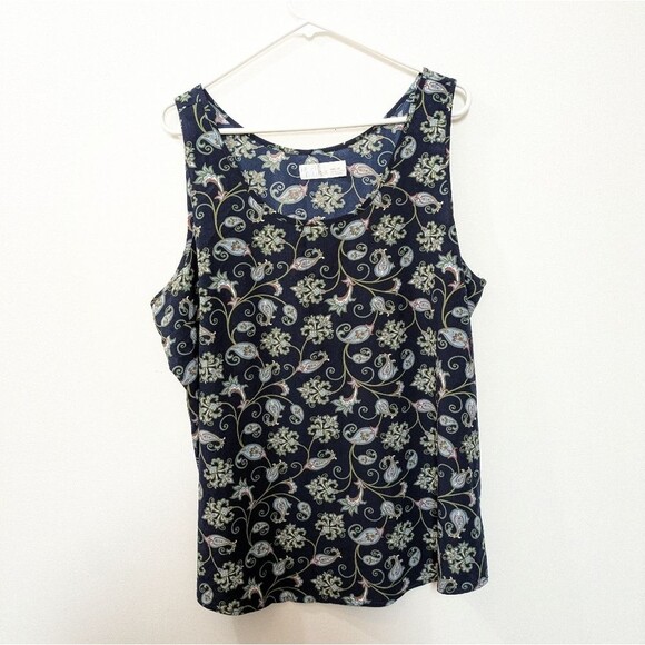 Time And Tru Blue Paisley Tank Top Womens XXXL (22) - Picture 1 of 9